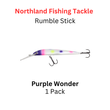 NORTHLAND TACKLE RUMBLE STICK 4, BUBBLEGUM TIGER, 4-1/4, DEEP DIVING BALSA  LURE