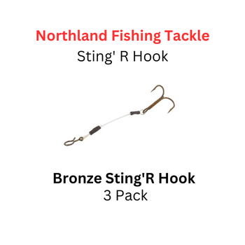 Northland Fishing tackle: size 3 Slip-On Sting'R Hook Red 3 pack