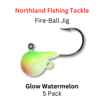 NORTHLAND FISHING TACKLE: Fire-ball Jig Head 1/8oz GLOW WATERMELON