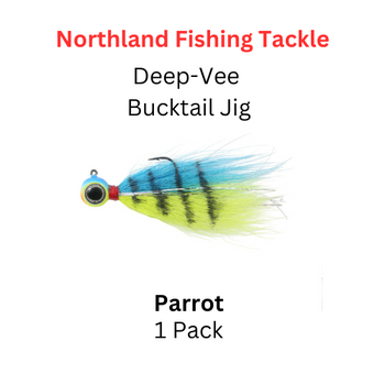 Northland Fishing Tackle: 1/4oz Deep-Vee Bucktail Jig PARROT