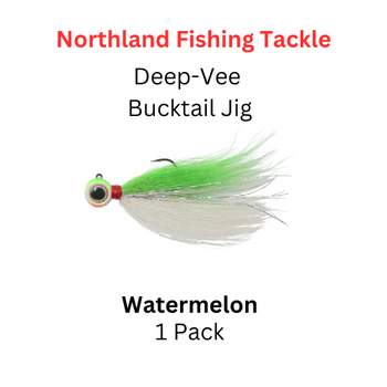 Northland Fishing Tackle: 1/8oz Deep-Vee Bucktail Jig WATERMELON