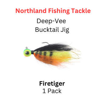 Northland Fishing Tackle: 1/8oz Deep-Vee Bucktail Jig FIRETIGER