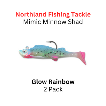 NORTHLAND FISHING TACKLE: 1/4oz Mimic Minnow Shad GLOW RAINBOW