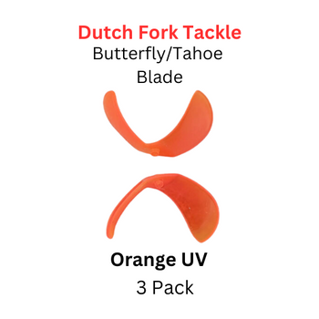DUTCH FORK TACKLE: Butterfly Blade size 1 Orange UV 3 Pack