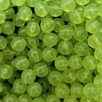 Transparent LIME GREEN 8mm Round Beads 50/pk 