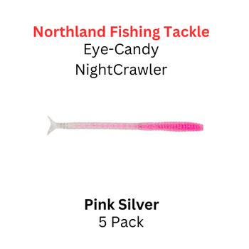 NORTHLAND FISHING TACKLE Eye Candy Nightcrawler Pink Silver 5/pk 