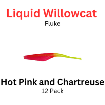 Liquid Willowcat Fluke Hot Pink and Chartreuse 12 pk