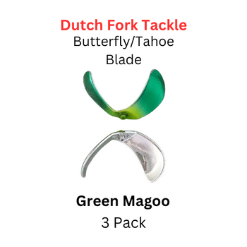 DUTCH FORK TACKLE: Butterfly Blade size 2 Green Magoo 3 Pack 