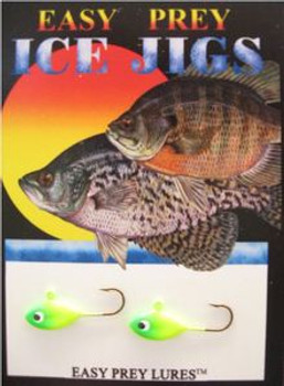 ICE FISHING LURES #8 SUNFISH JIG CHART AND GREEN/  EASY PREY LURES