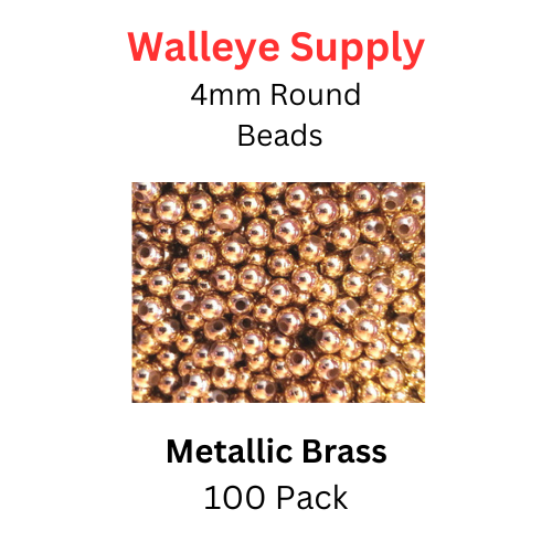 4mm Fishing Lure Beads METALLIC BRASS 100/PK