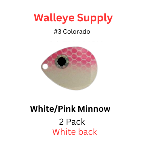 COLORADO blade #3 PINK/WHITE MINNOW 2/PK white back