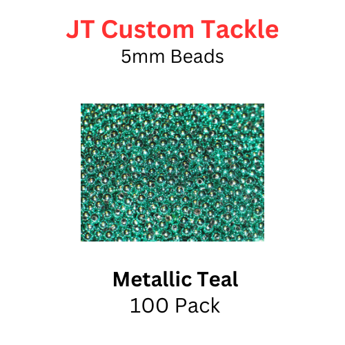 JT Custom Tackle 5mm Beads: Metallic Teal 100/PK