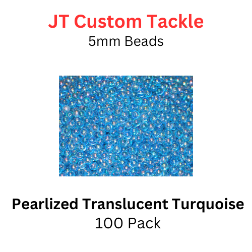 JT Custom Tackle 6mm Beads: Translucent Turquoise 100/PK