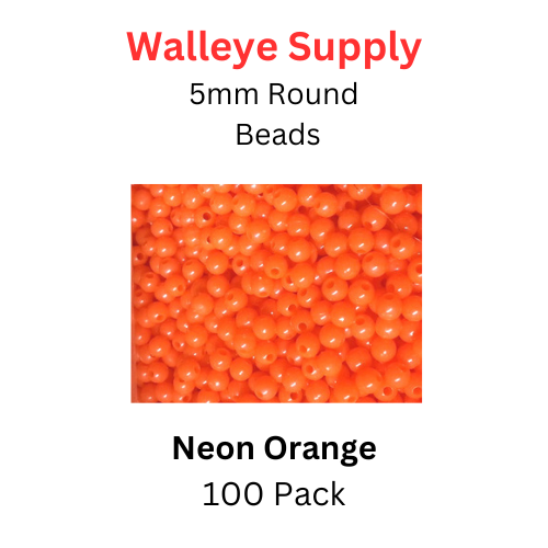 5mm Fishing Lure Beads NEON ORANGE 100/PK 5mm Fishing Lure Beads NEON ORANGE 100/PK
