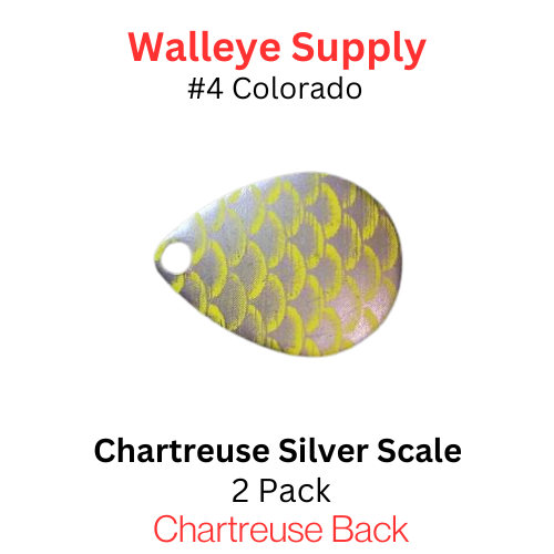 Colorado Spinner Blades # 4 Chartreuse Silver Scale