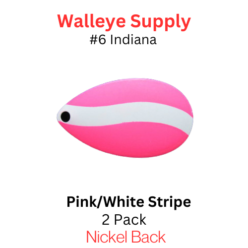 #6 Indiana Spinner Blades Pink with White Stripe