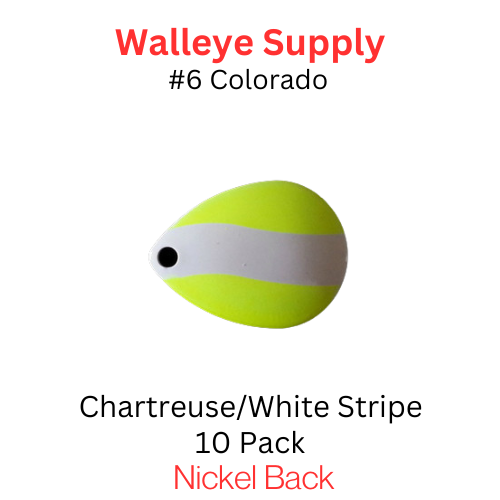 #6 Colorado Spinner Blade Chartreuse with White Stripe