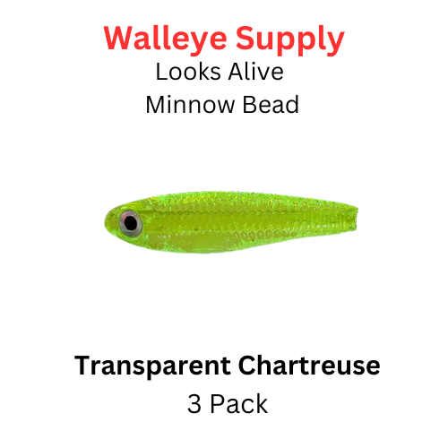 Looks Alive Minnow Beads TRANSPARENT CHARTREUSE for worm rigs