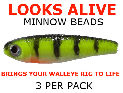 worm harness components Looks Alive Minnow fishing lure Beads GLOW CHARTREUSE PERCH