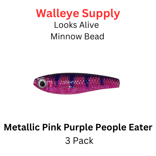 Looks Alive Minnow Beads METALLIC PINK and PURPLE PEOPLE EATER