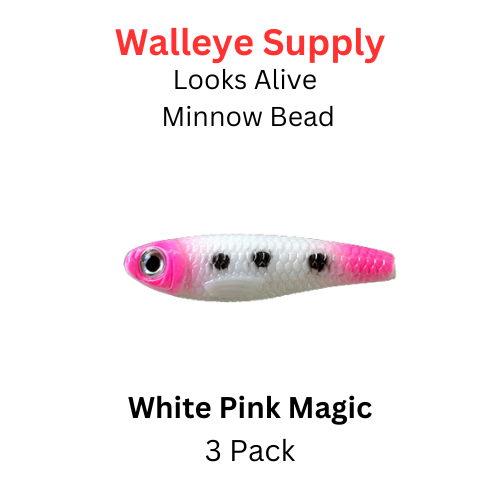 Looks Alive Minnow Beads WHITE and PINK MAGIC