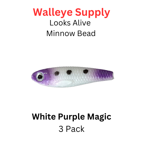 Looks Alive Minnow Beads WHITE and PURPLE MAGIC