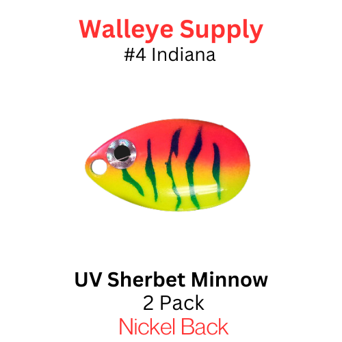Indiana blades #4 UV Sherbet Minnow color 56