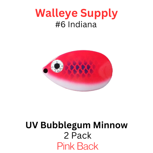 #6 Indiana Blade UV Bubblegum Minnow color 055