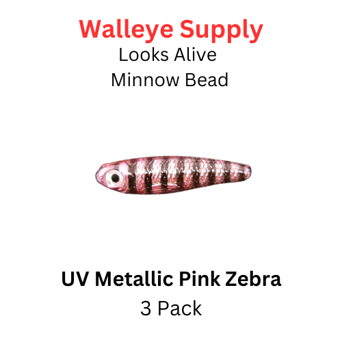 Looks Alive Minnow Beads UV METALLIC PINK ZEBRA