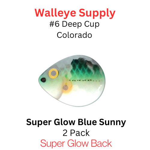 Tournament Series: #6 Super Glow Deep Cup Colorado Spinner Blade Blue Sunny