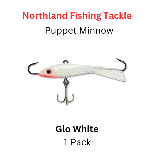 NORTHLAND FISHING TACKLE: 1oz Puppet Minnow Jig GLO WHITE NORTHLAND FISHING TACKLE: 1oz Puppet Minnow Jig GLO WHITE