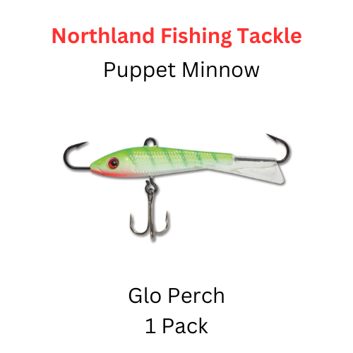 NORTHLAND FISHING TACKLE: 9/16oz Puppet Minnow Jig GLO PERCH NORTHLAND FISHING TACKLE: 9/16oz Puppet Minnow Jig GLO PERCH