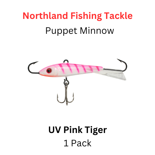 NORTHLAND FISHING TACKLE: 1/4oz Puppet Minnow Jig UV PINK TIGER