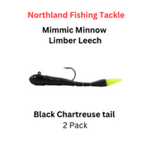 NORTHLAND FISHING TACKLE: 1/16oz black/chartreuse limber leech