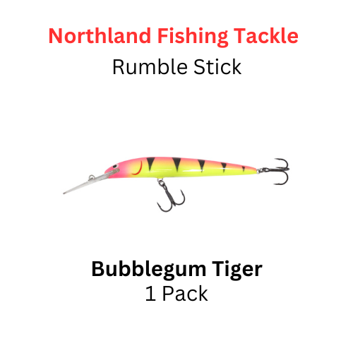 Northland Fishing Tackle Rumble stick crankbait size 4 BUBBLEGUM TIGER Northland Fishing Tackle Rumble stick crankbait size 4 BUBBLEGUM TIGER