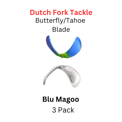 DUTCH FORK TACKLE: Butterfly Blade size 1 Blu Magoo 3 Pack