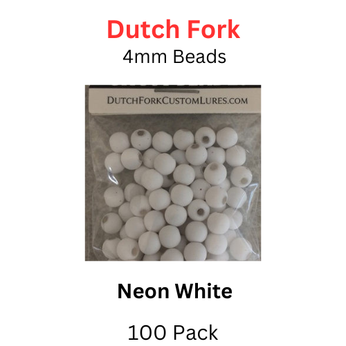 Dutch Fork Neon White 4mm Beads