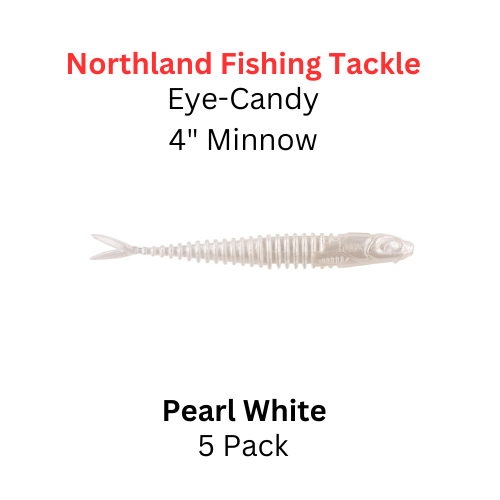 NORTHLAND FISHING TACKLE Eye Candy 4" Minnow Pearl White 5/pk
