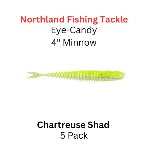 NORTHLAND FISHING TACKLE Eye Candy 4" Minnow Chartreuse Shad 5/pk NORTHLAND FISHING TACKLE Eye Candy 4" Minnow Chartreuse Shad 5/pk