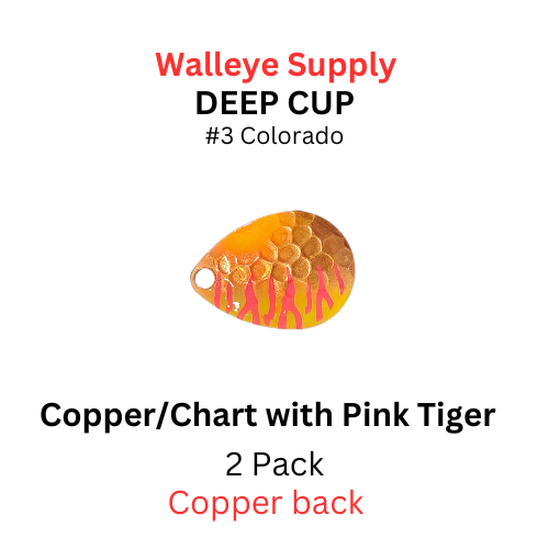 DEEP CUP COLORADO #3 Copper/Chartreuse with Pink Tiger 2 pk 