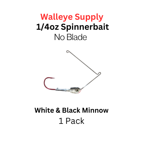 Northland Fishing Tackle reef runner spinnerbait: White and black minnow with white and black eye 
