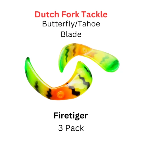 DUTCH FORK TACKLE: Butterfly Blade size 1 Firetiger UV 3 Pack