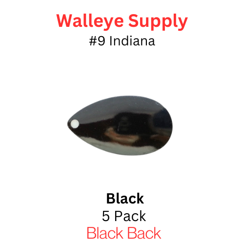 #7 INDIANA spinner blade BLACK with BLACK back