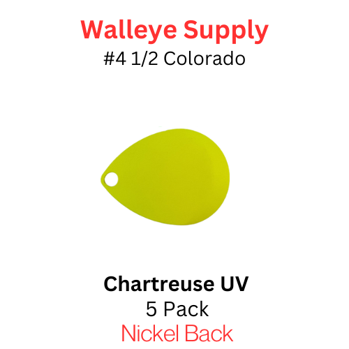 WALLEYE Spinner Blades COLORADO #4 1/2 ULTRA VIOLET CHARTRUESE