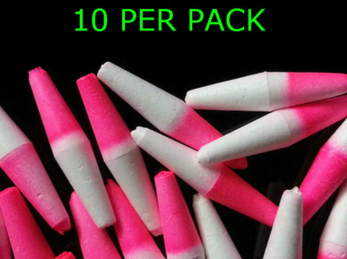 RIG FLOATS TORPEDO 1" PINK/WHITE WALLEYE SNELLS