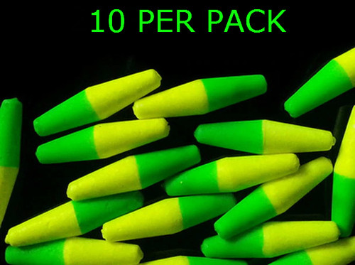 RIG FLOATS TORPEDO 1" CHART/GREEN TIP FISHING RIGS