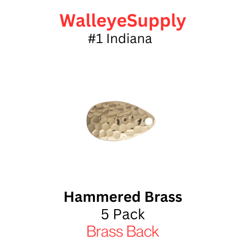 SIZE 1 INDIANA spinner blade HAMMERED BRASS 5 pk