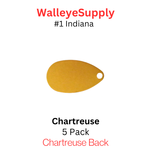 SIZE 1 INDIANA spinner blade CHARTREUSE 5 pk