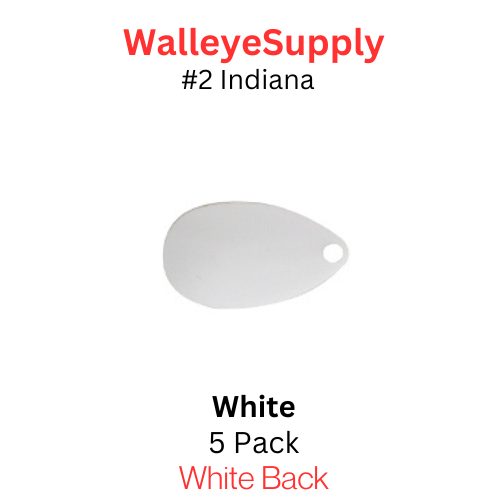 SIZE 2 INDIANA spinner blade WHITE 5 pk