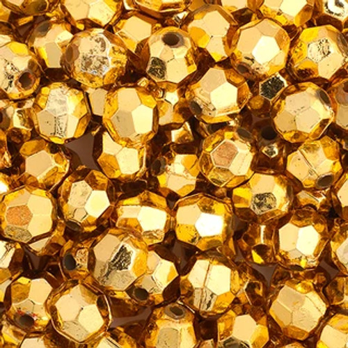 Fishing Beads Facetted 6mm GOLD 50/PK